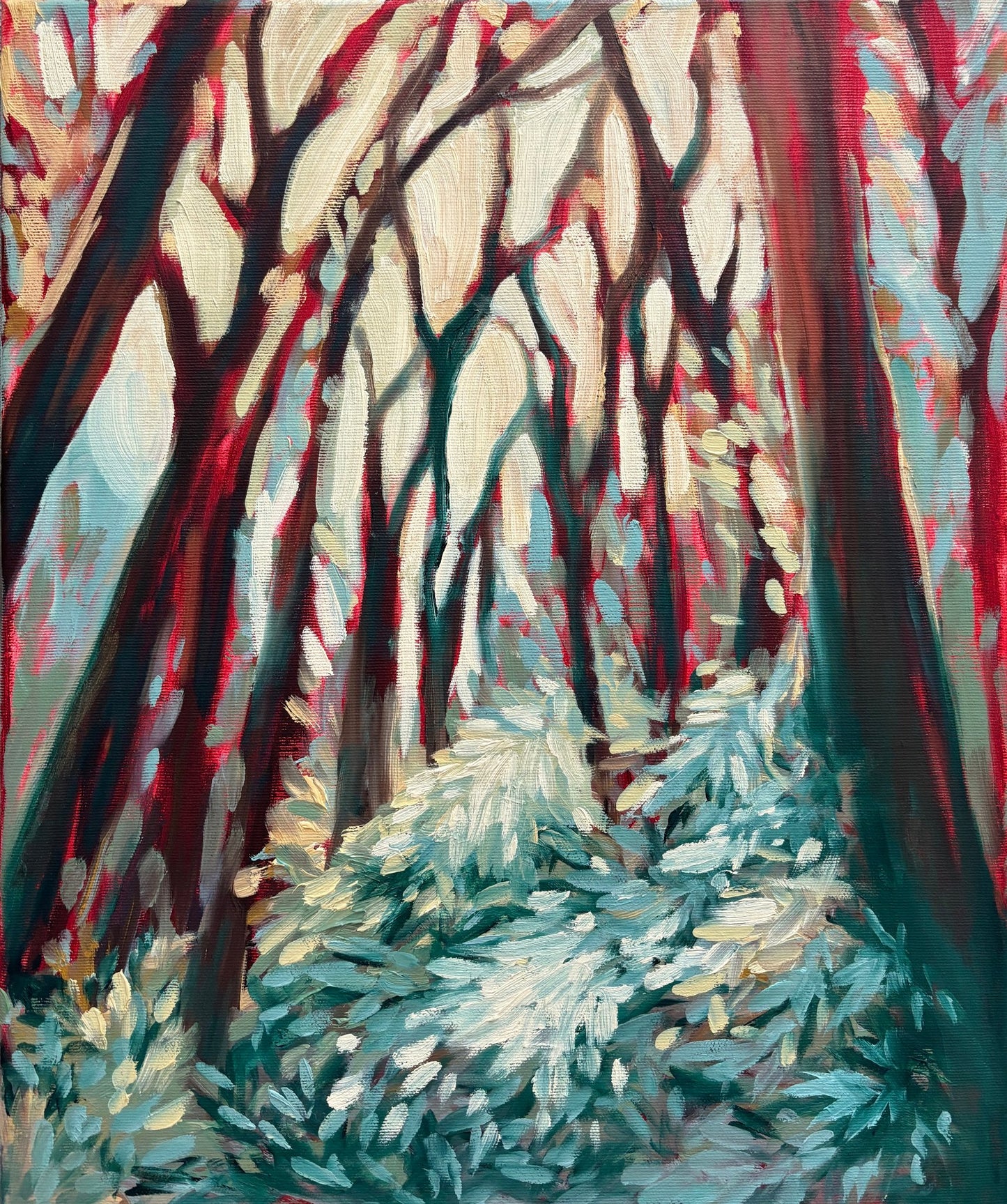 "Irtipäästö", öljymaalaus puuvillapohjalle, 46 x 38 cm