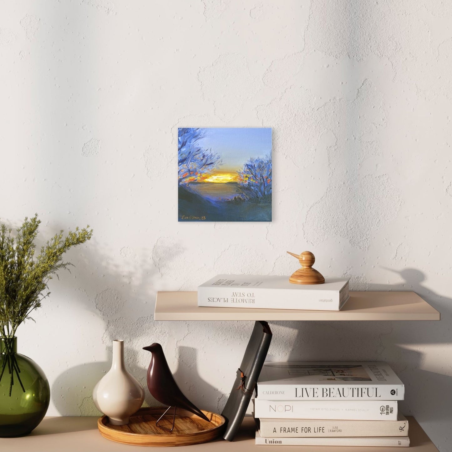 "Autumn sunset", oil painting on linen
